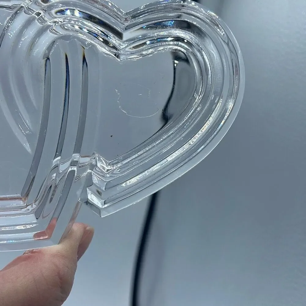 Cristal d’Arques  -Durand Two Hearts Crystal Trinket box.